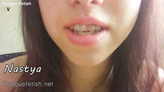 Naughty Nastya and her long tongue