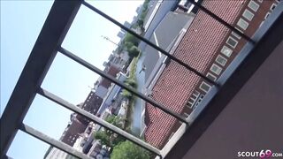 SKINNY GERMAN TEEN LINA FUCK AND FACIAL PUBLIC ON BALCONY