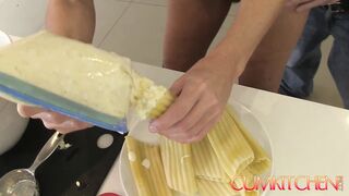 CUM KITCHEN: Hot Brunette MILF India Summer gets her pussy stuffed while cooking