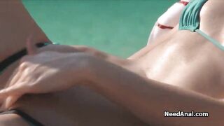 Hot anal in bikini by the pool
