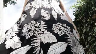 Video of squirting with huge black dildo in a dirty public park