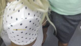 Unknown Guy Lift Step Mom's Dress Stuck her in train wagon & Touching Fingering her Pussy over her panties!