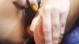 Fist and 2 dildos in my gaping pussy make me squirt