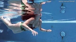 Diana Rius with hot tits touches her body underwater