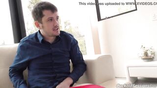 Loser cuckold boyfriend stays limp until he gobbles BBC jizz
