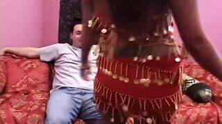 Fuck that hot belly dancer! Threesome anal fuck!