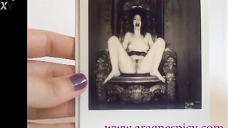 Aragne shows her polaroids from a private BDSM session 2016