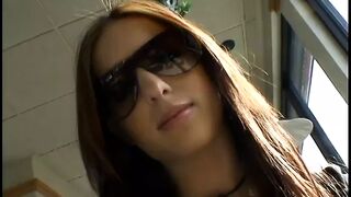Gorgeous babe moans as a huge pole penetrates her cute pussy