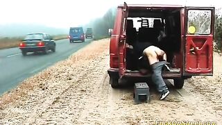 public fuck on traffic street