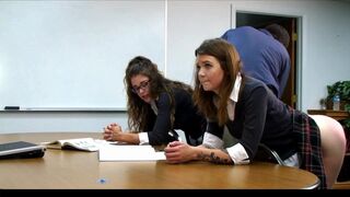 2 Girls (Rae and Maya) Spanked by The Dean Full-Edit
