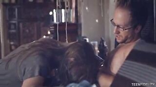 step Daddy fucked her daughter brutally