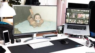 Hysterical Bondage Prisoner Hogtied Naked And Squirming In The Basement!