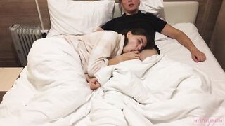 Hottie Gives A Relaxing Home Blowjob While Watching A Movie