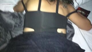 my stepdaughter is in bed she hardly feels my dick. I take the opportunity to give her a delicious creampie - interracial littlesexyowl 4k