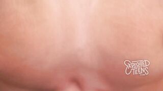 19 Yr old amateur with DDD titties licks the cameraman's ass