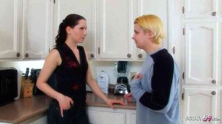 Virgin Stepson seduces stepmother to First Time Sex when home alone