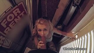 Utility room quickie with broke big tit teen