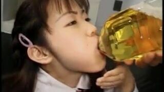 Asian girl fuck and drink piss