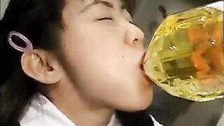 Asian girl fuck and drink piss