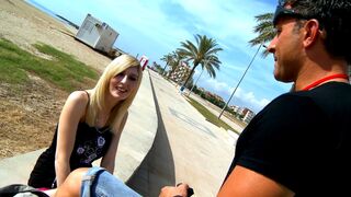 Busty British Teen Came To Spain To Improve Her Cock Sucking Skills