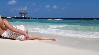Outdoors, sexy teen without panties, hot ass