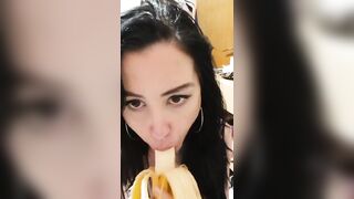 Horny homemade slut c. on a banana
