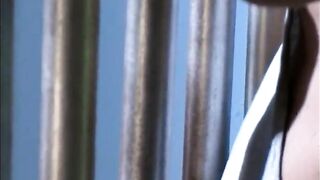 Hot brunette with little tits bends over and takes hard cock doggy style