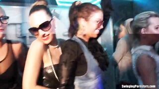 Lesbians have fun in club