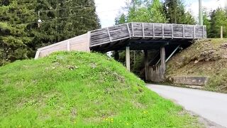 Handjob while driving - Outdoor fuck and cum on Monster Ass