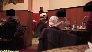 b. anal sex in a public coffee shop