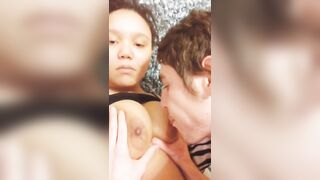 Bratty Little Gets A BIG Cumshot on Her Ass and Gets Choked