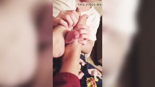 Almost Got Caught Giving a Footjob by My Grandma