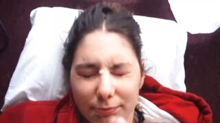 Buck tooth gal gets a huge facial