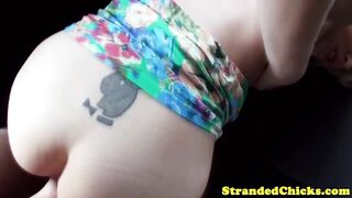 Hitching petite teen pov nailed in car