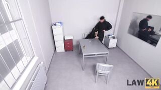 LAW4k. Petite babe Leanne Lace gives juicy pussy to security