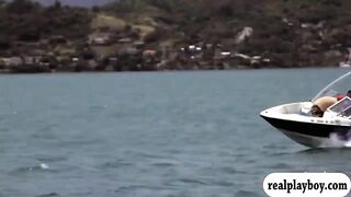 Curvy hot babes kite surfing while naked