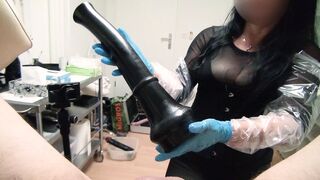 Horsecock, horse huge dildo, gyno exam, nurse, doctor