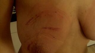 Girlfriend punishes her own tits
