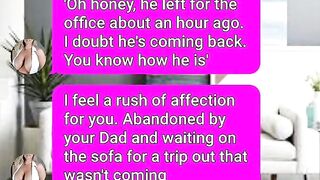 Sexy MILF and step son fuck on their sofa sexting roleplay