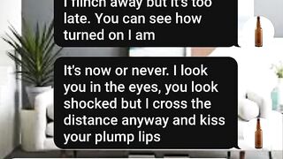 Sexy MILF and step son fuck on their sofa sexting roleplay