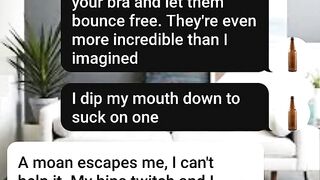Sexy MILF and step son fuck on their sofa sexting roleplay