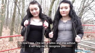Public Agent Real Twins stopped on the street for indecent proposals