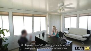 LOAN4K. Pretty blonde Allie gladly gives her sissy to loan a