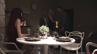 Orgy among friends - Lara de Santis & Sofia Star DPed by big-dicked Christian Clay & Fausto Moreno