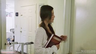 Having Fun with Private Tutor Again and Cumming on Pantyhose Part 2 - NicoLove