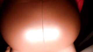 Pulled over to fuck her sexy leather pants ass and cum on it - Leather Nia