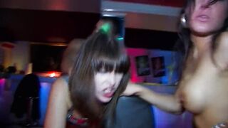 Anal group fucking at the disco
