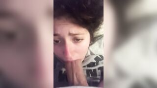 Cute girlfriend gets facefucked