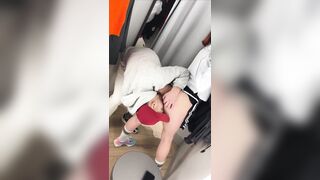 Public sex in the changing room with an attractive student KleoModel