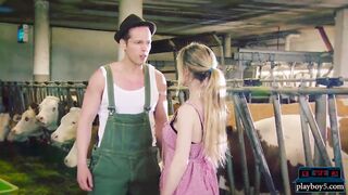 Sex robot malfunctions and cheats on her master in a barn